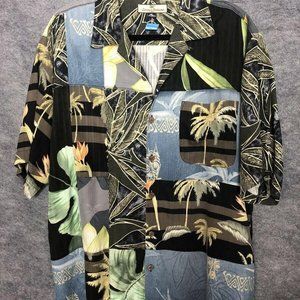 Tommy Bahama Hawaiian Shirt M Washable Silk Tropic